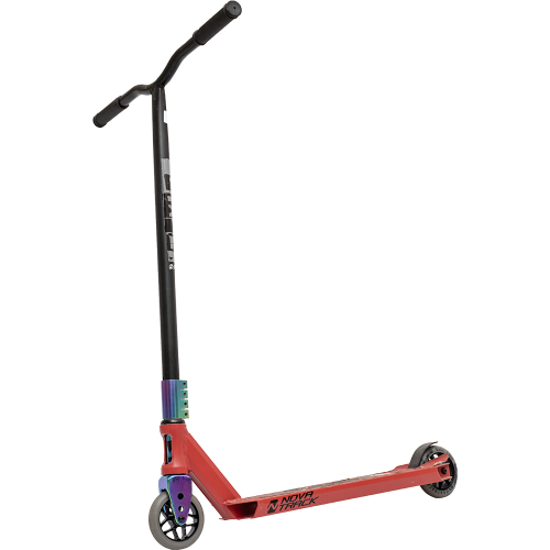 Самокат NOVATRACK PIXEL PRO BL, PU колеса 110 мм с алюмин.ободом, жесткость PU 88A,  пром.подшипник,