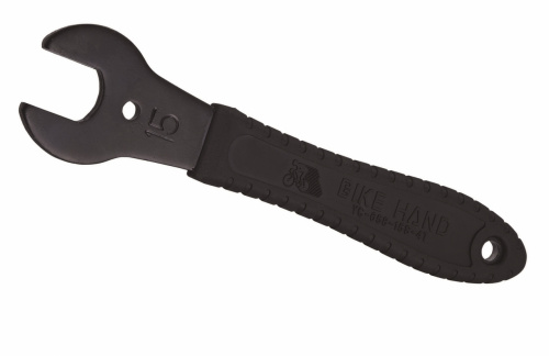 Захват д/педалей  6-230124 YC-658-15S-4T 15мм, с противоскользящей рукояткой, выс-ая лег-ая сталь, черный BIKEHAND