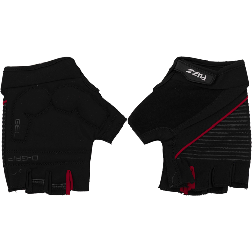 Перчатки 08-202366 лайкра GEL COMFORT черно-красные, р-р XXL, D-GRIP GEL. с петельками, на липучке FUZZ