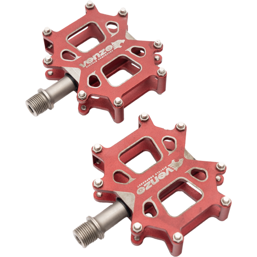 Педали VENZO DH VZ-E02D-002, красный 3D CNC ALLOY, ось: CR-MO