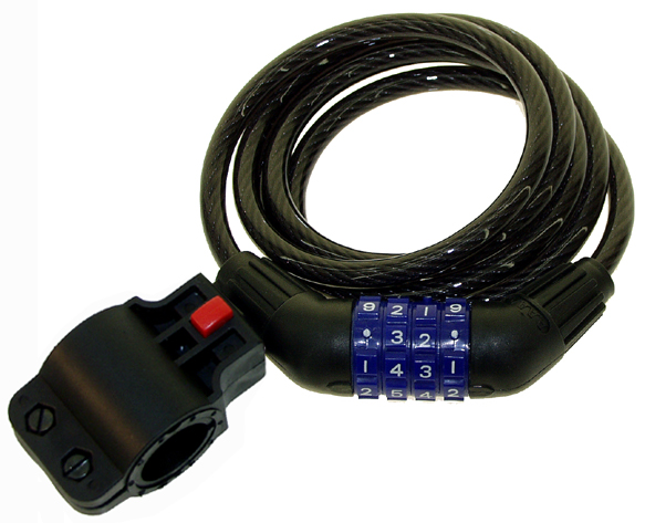 Замок тросовый кодовый 8х1500мм M-WAVE 4-х разр. полупрозр. 5-230170