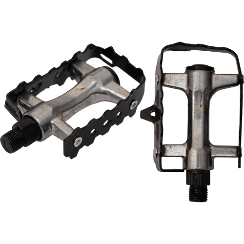 Педали 5-311049 алюм. с алюм. ободом (50) серебр.-черные