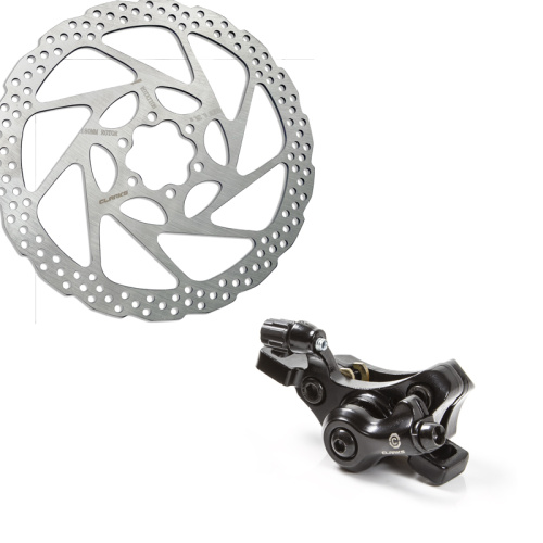 Торм. набор мех. 3-473 диск. пара пер.+зад. CMD-24 E-BIKE (роторы 180+160мм+суппорт+колод VX824) облегчен. 269г.черный  инд. уп. CLARKS