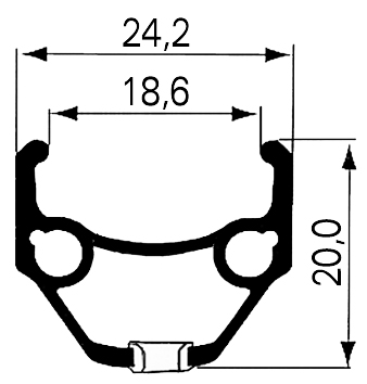 Обод .26" 5-380330 двойн. пистон. GBS (559х24.2/18.6х20мм 36отв.) черный (15) DRAGON L-719 REMERX