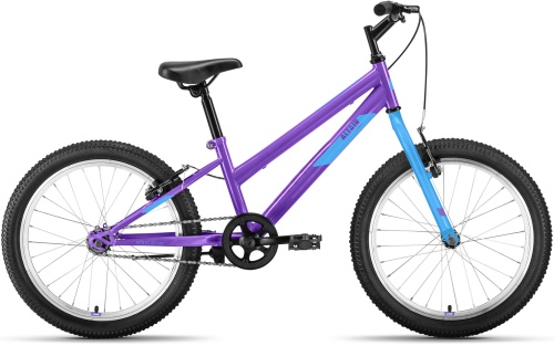 Велосипед ALTAIR MTB HT 20 LOW (20" 1 ск. рост. 10.5") 2022, фиолетовый/голубой, IBK22AL20087