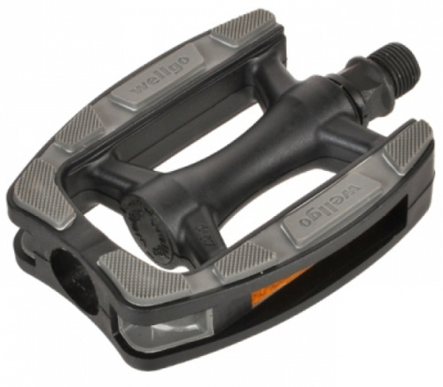 Педали 6-190426 пластик. C157, с антискользящими накладками 99*80*25мм, 280г черные WELLGO