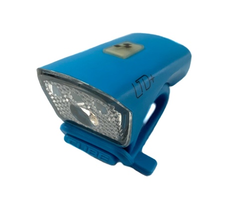 Фонарь CUBE велосипедный голубой пер