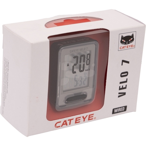 Велокомпьютер 8-13060008  Velo 7 (VL520)  7 функций проводной, черно-серый CAT EYE NEW