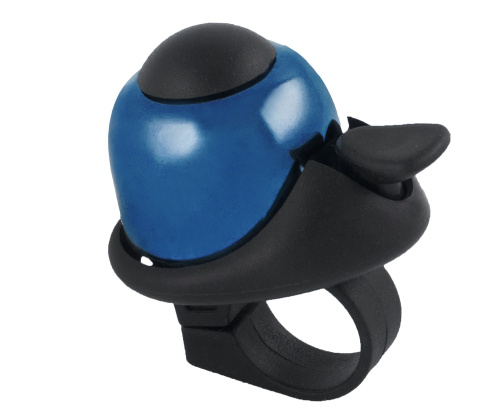 Звонок 5-420144 алюм./пластик мини D=36мм громкий и долгий звук (на блистере) СИНИЙ M-WAVE