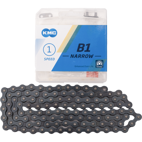 Цепь 5-303740-1 B1 NARROW 1/2"х3/32" 112зв., с замком в пластик. коробке, черная 1скор. KMC