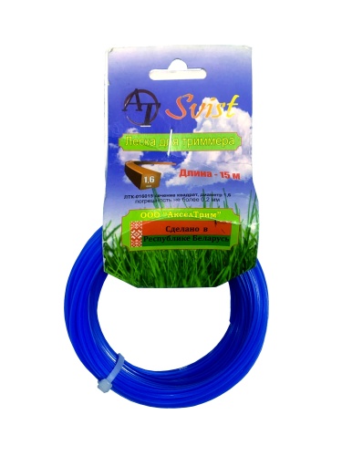 Леска для триммера сечение квадрат диаметр 1,6 катушка 15 м., ЛТК-016015  SVIST