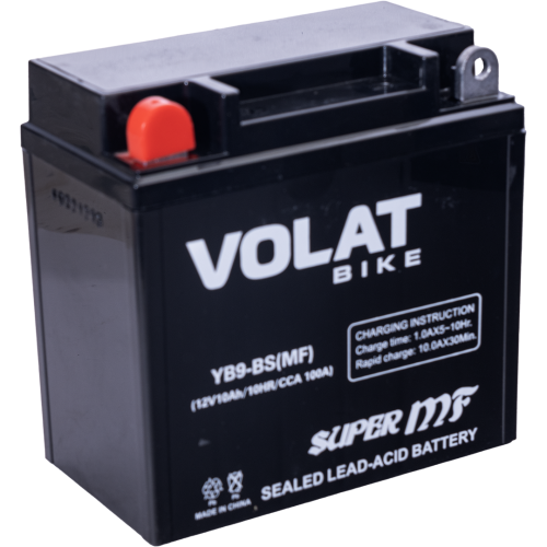 Аккумулятор VOLAT (10 Ah) 100 A, 12 V Прямая, L+ YB9-BS YB9-BS (iGEL) 137х76х134