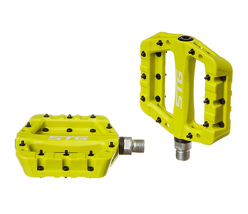 Педали STG BC-PD227, пластик, на пром. подшип. светло-зеленые, Х95425