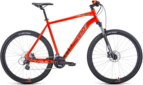 Велосипед FORWARD APACHE 29 X (29" 16 ск. рост 19") 2020-2021, оранжевый/черный, 1BKW1M39D008