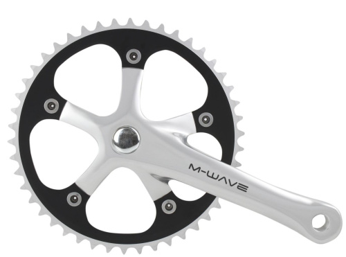 Система 5-350630 пер. 1скор. SingleSpeed облегч алюм. 1/2х1/8 смен. зв. 46зуб. 165мм сер.-черн. M-WAVE