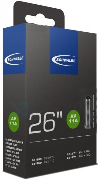 Камера. 26 авто 05-10422240  AV11A 26x0,8-1,00 (20/25-559/571) IB AGV 40mm. SCHWALBE