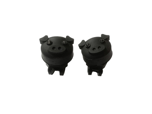 Фонари (комплект) передний/задний, "Свинка" JY-339P, 2 диода, 2 режима, CR2032*2 шт, силикон, 22.2-3