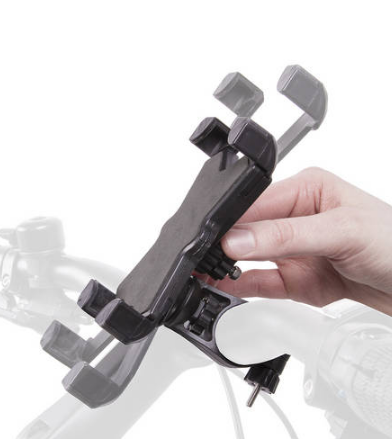 Держатель для смартфона 5-122411 ABC пласт. 55х116х12 до 90х180х12мм вращ.360, крепл. на руль 22.2-3