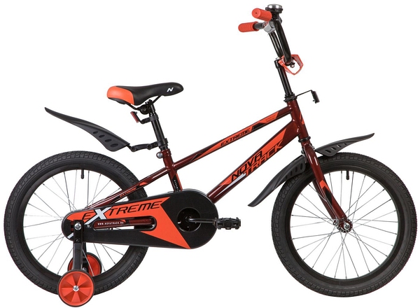 Велосипед NOVATRACK 18", EXTREME, коричневый, полная защита цепи,  тормоз нож, короткие крылья, нет