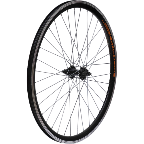 Колесо 26" переднее. Двойной алюминиевый (2AL) обод, алюминиевая втулка на
промышленных подшипниках с резьбой под дисковый тормоз "МТВ" (H36. G14.)