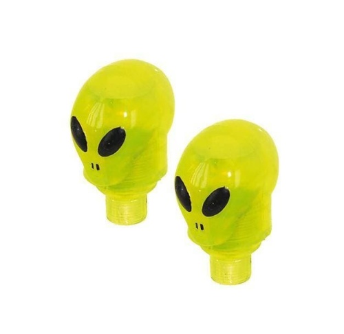 Колпачки для ниппеля 5-519976 "инопланетянин" желтый пласт. авто/спорт со светодиодом (20) с батар./