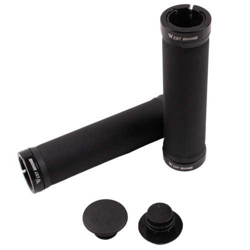 Велосипедные грипсы West Biking с алюминиевыми двухсторонними замками, длина 135 мм, материал: эко-кожа