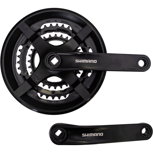 Шатуны Shimano Tourney, 48/38/28, 170мм, AFCTY301C888CL, 2-4198, 6-8ск. с защ. черные