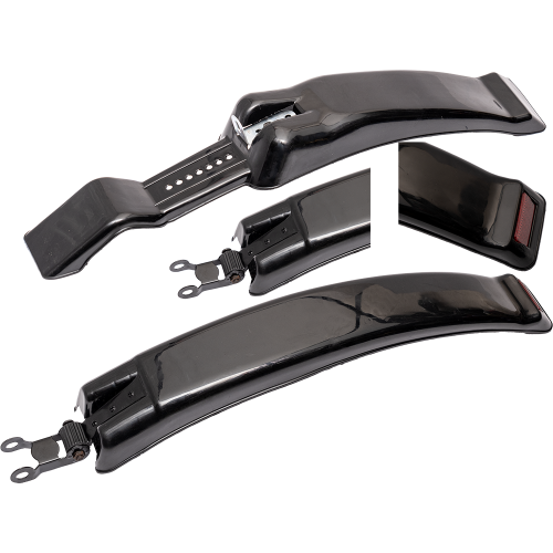 Крылья пластиковые 26"-29" широкие с задним катафотом (модель: XGNB-008) чёрные.