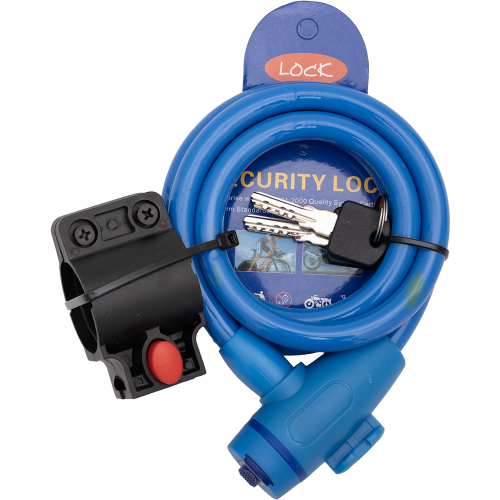 Противоугонный тросовый замок Ø−12мм. L-1000 мм. (2-ключа в комплекте)