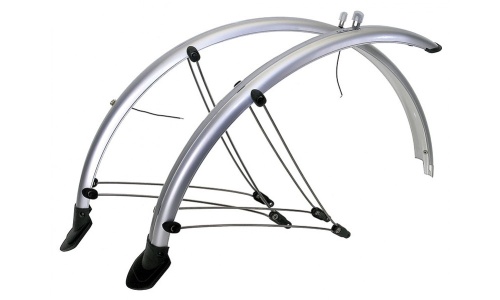 Комплект щитков M-WAVE метал/пласт. 28/29"х56мм с электропров, защитой на усах и резин брызг-ми, серебристые, 5-386116