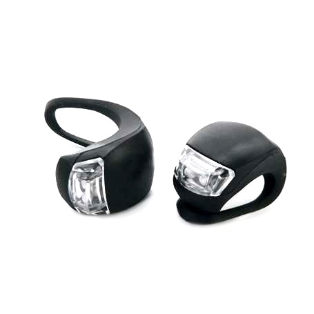 Комплект фонарей XC-108, мягкое крепление, пластик, 2 светодиода, черный /5-1-3/
