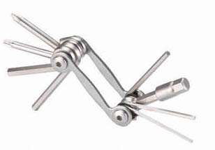 Набор 6-14286 универ. складной шестигран. YC-286N 2/2.5/3/4/5/6/8мм +/- отвертки, T25 серебр. BIKEHAND