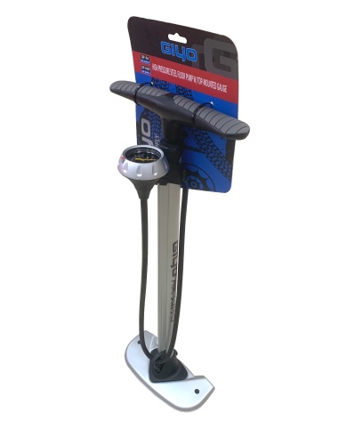 Насос 6-170054 напольный GF-54 стальной. до 11Бар/160PSI c маном. универс. головка на шланге, серебр