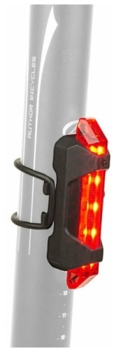 Фонарь AUTHOR, 8-12039134, задний 5д./4ф. A-Stake Mini USB красный вертик. прорезин. с батар.