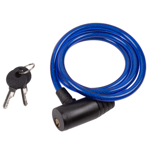 Замок тросовый с ключом Ø 10*1500 (008) цвет синий