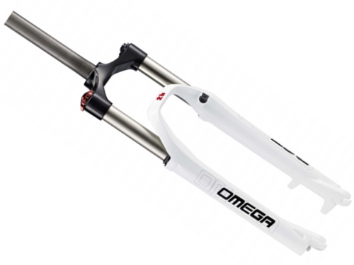 Вилка аморт. 1-0071 26"х28,6 шток 260мм пруж.-масл. рег. гидр. блок. 100мм D белая RST OMEGA TNL