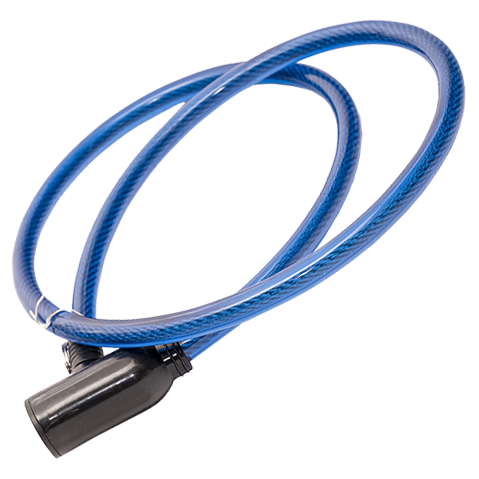 Замок тросовый с ключом 10х1000мм синий