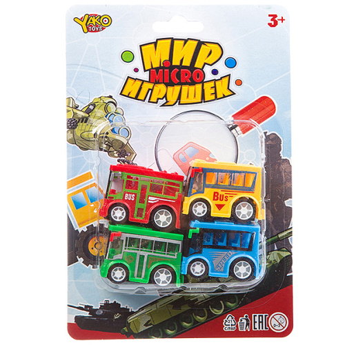 Набор инерционных автобусов Yako Toys 4 шт, M7618-1