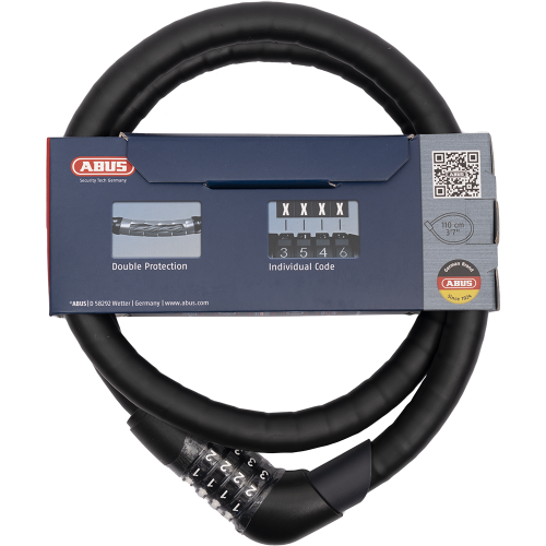 Замок тросовый кодовый 20х1100мм ABUS Steel-O-Flex Tresor 1360, 4-х разр. класс защиты 6/15, 880гр черный, 05-0042934