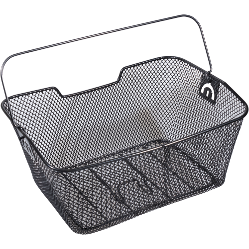 Корзина (005) задняя, сетка, с креплением на багажник, цвет черный + комплект креплений  (уп-ка 20,25 шт)