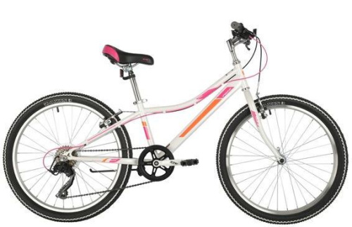 Велосипед FOXX JASMINE 24", белый, сталь, р-р 12", 6 ск. V-brake