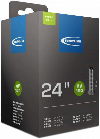 Камера. 24 авто 05-10420740 AV10D 24x2,10-3,00 TR4 DOWNHILL (54/75-507) IB 40mm. SCHWALBE