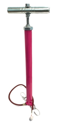 Насос напольный стальной, "Ретро", (цвет-малиновый\синий)