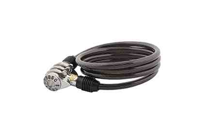 Замок тросовый кодовый 6х1000мм 3-х разр. черный, Х54003