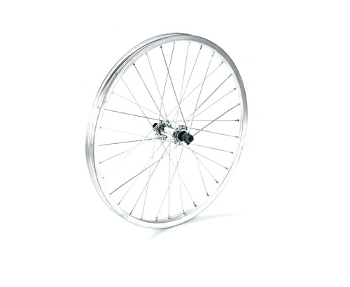 Колесо 24" переднее, стальной обод, 36сп, втулка сталь, гайки (Китай)