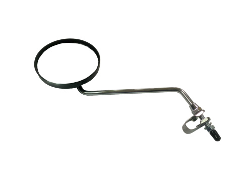 Зеркало 5-270908 вело/скутер/мопед антиблик. плосокое круглое D=105мм кольц. крепление (60) серебр.