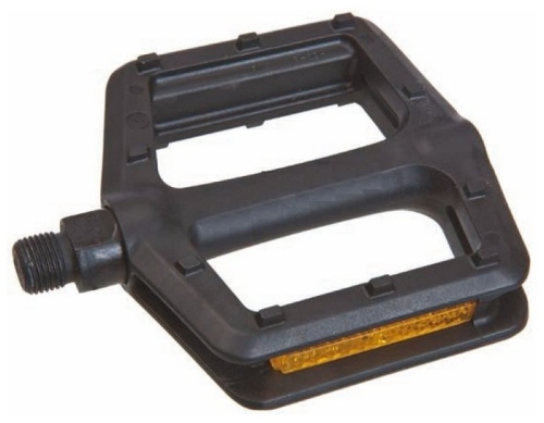 Педали VP-536, 6-630099, пластик, широкие 105х111х24мм, с отражат., черные