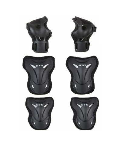 Защита детская STG YX-0308 комплект:наколенники, налокотник, защита кисти.черная, размер М