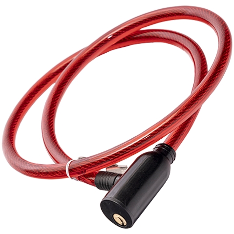 Замок тросовый с ключом 10х1000мм красный