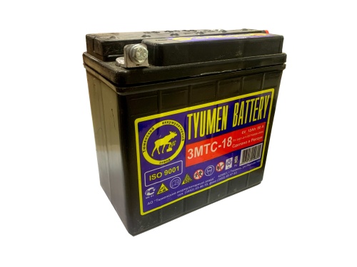 Аккумуляторная батарея мото марки  ЛИДЕР 3МТС-18 [00-00001581]  18Ah 6вольт (90A, 140*77*135)